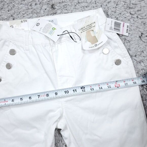Curve Appeal Curve Creator High Rise Boot Jeans Bootcut White Stretch Size 6 28 - Picture 14 of 16